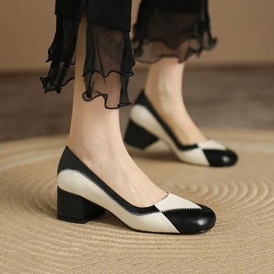 Женские мягкие ретро-туфли из кожи, женские лоферы с толстой подошвой, модные, разноцветные, повседневные, неглубокие, Zapatillas De Mujer Tacon