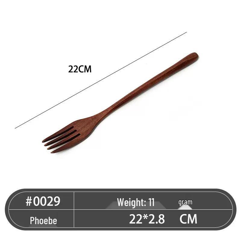Japanese-Style Wooden Chopsticks, Spoon, and Fork Set with Portable Cloth Bag