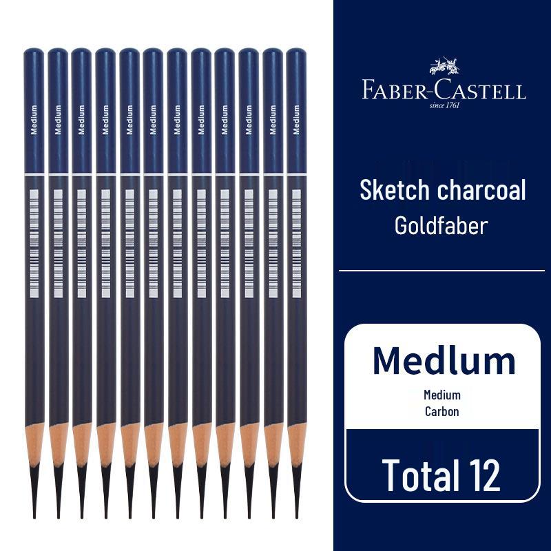 Угольные карандаши Faber-Castell Extra Soft, Medium и Hard для художественных студентов