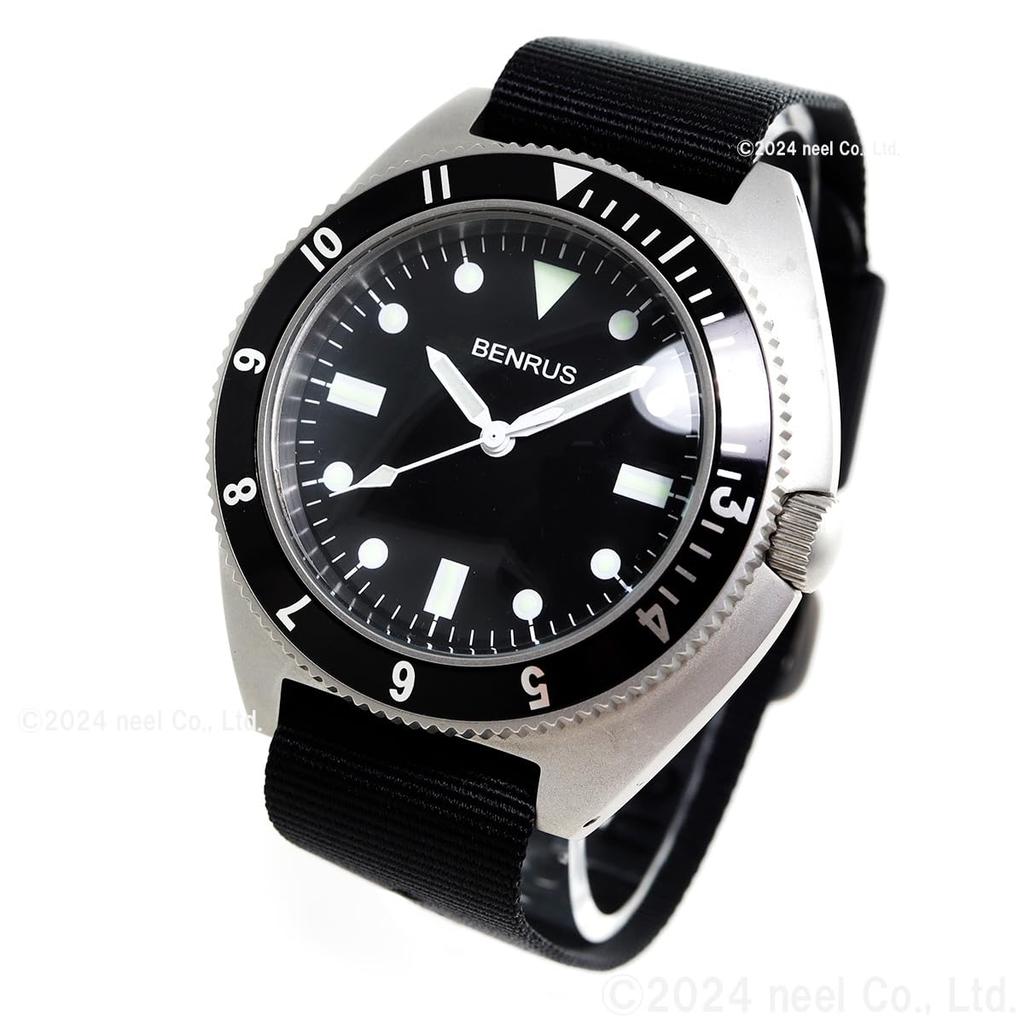 Benrus TYPE-1-SILVER Men's Military Watch, Black