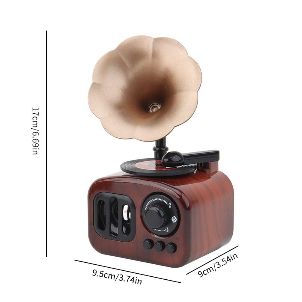 Wood Color Gramophone Music Box Plastic Photography Props  For Home and Office Decor