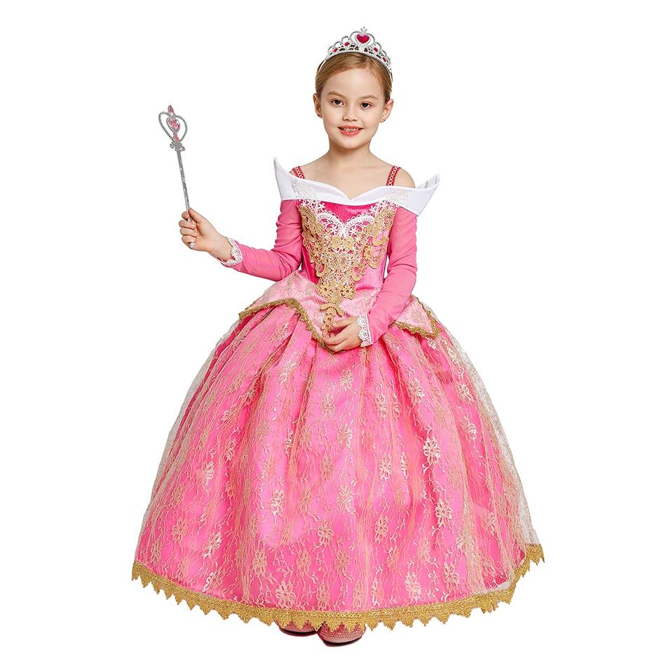 New Princess Costume Girls Party Role Paly Dress Up Halloween Costumes Princess Dress Children Party Cosplay Dress with Accessories