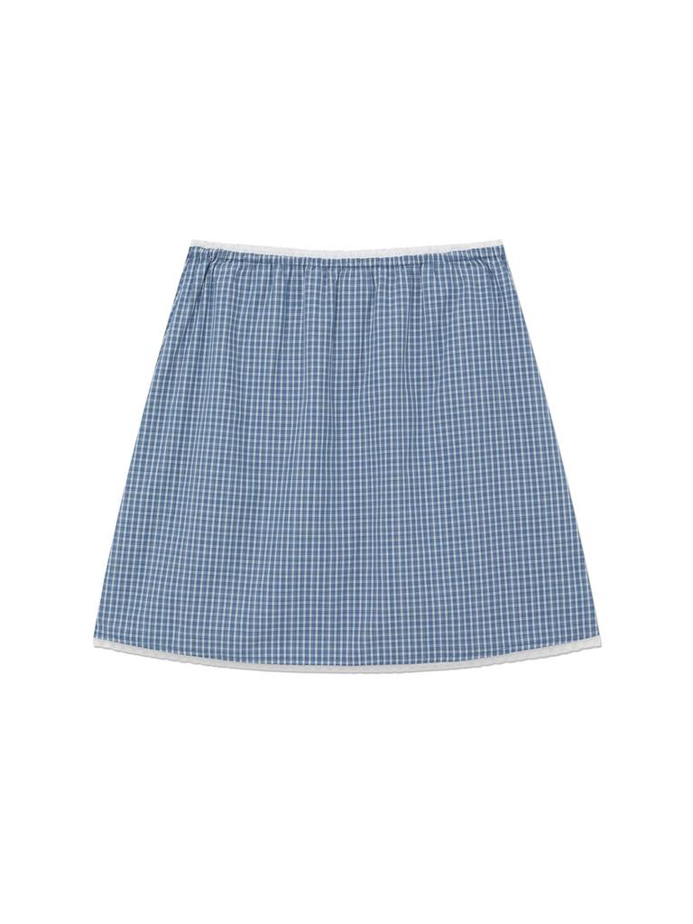 GLOWNY G Classic Lace-Up Midi Skirt (Blue)