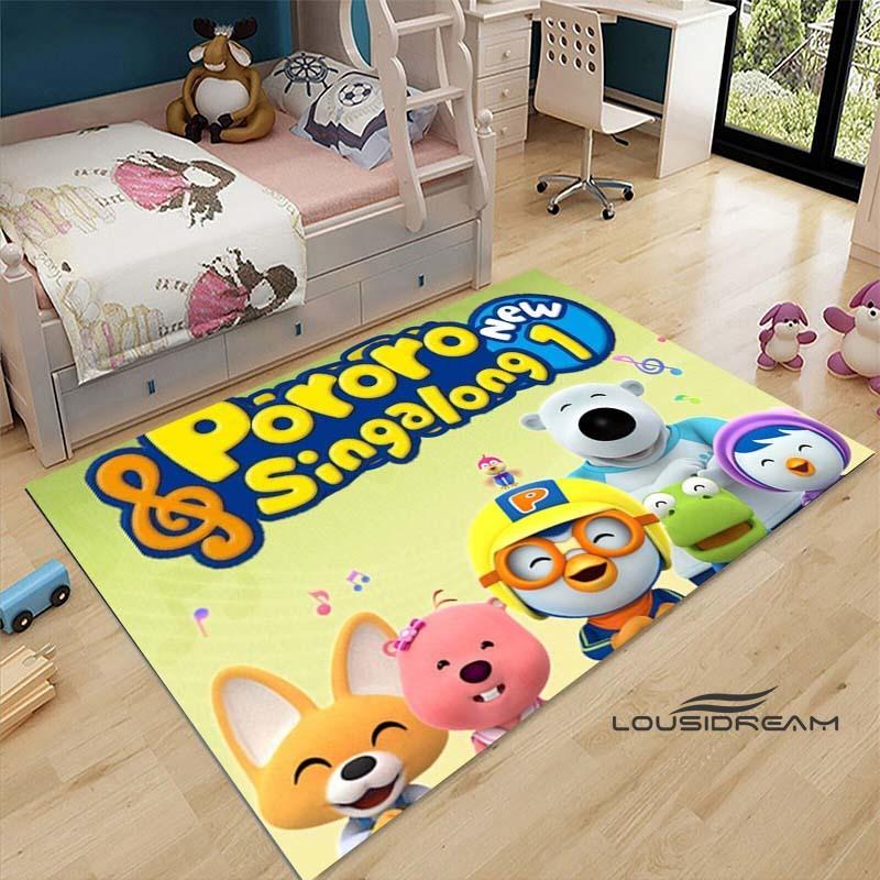 2026Cartoon P-Pororo-Park Pattern Carpets 15 Sizes Living Room Bedroom Bedside Floor Mat Area Rug Kid's Room Play Mat Home Decor