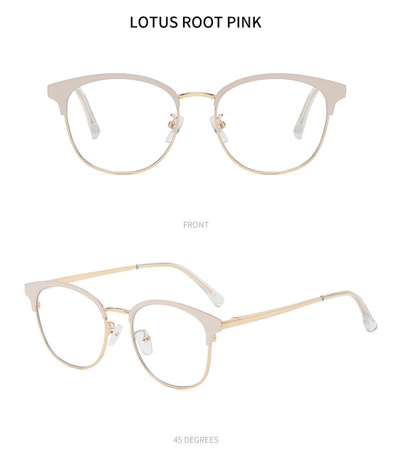 Мужские полуободковые очки для близорукости с защитой от синего света, с металлической оправой, для студентов