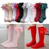Winter Autumn Kids Knee High Socks Baby Girls Cotton Socks Big Bow Soft Toddlers Princess Children Long Tube Socken For 0-5Years