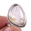 Natural Golden Rutile Gemstone Handmade 925 Solid Silver Jewelry Ring S.6 J2n78