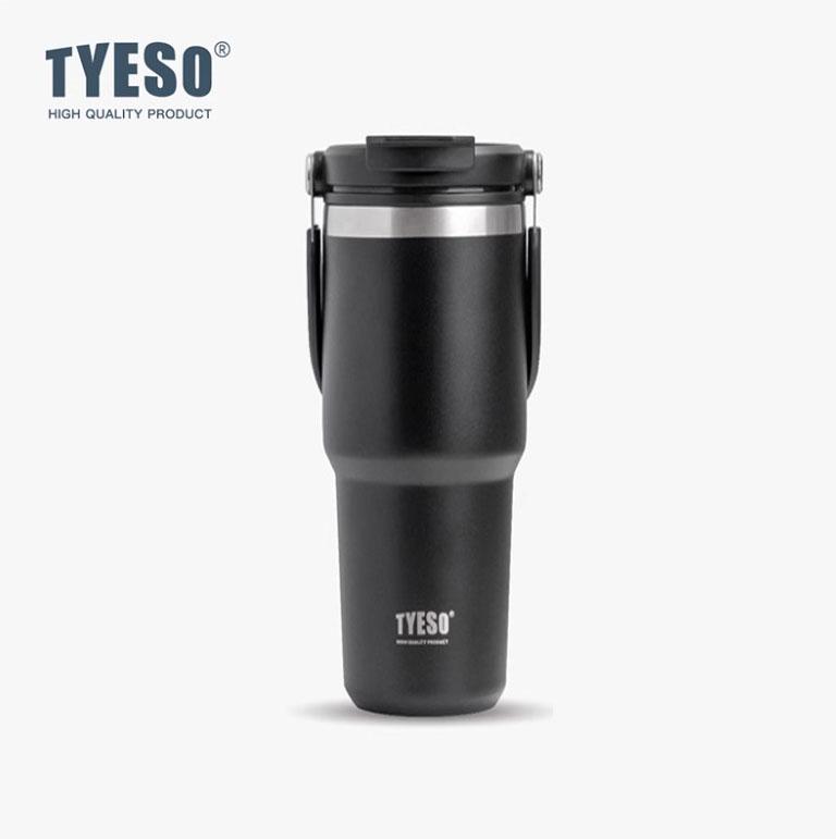 TYESO 600 мл Автомобильная кружка-термос для кофе, бутылка-термос из нержавеющей стали, вакуумная колба с трубочкой, термокружка для активного отдыха, для горячих и холодных напитков