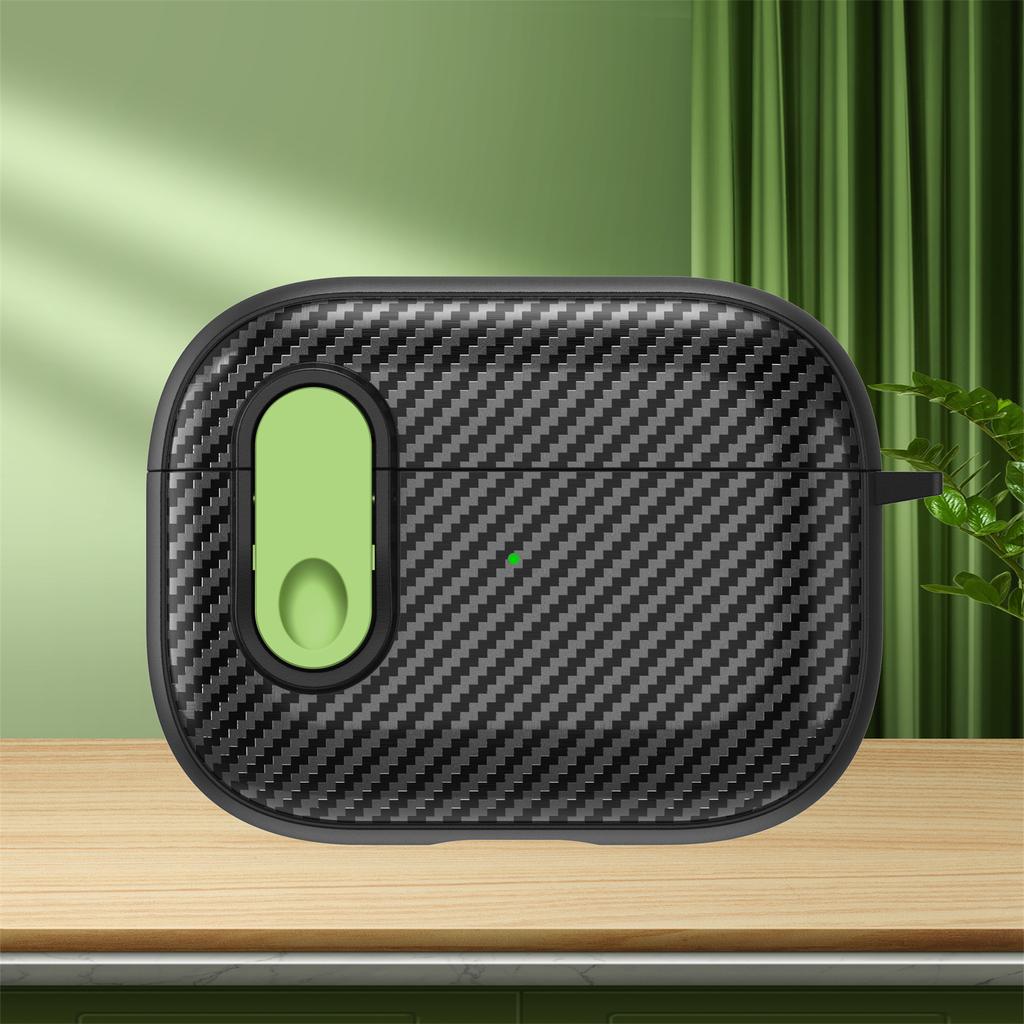 Чехол с текстурой углеродного волокна для Airpods Pro 2, противоударная защитная крышка для Airpods 3 2 1, жесткий корпус с брелоком