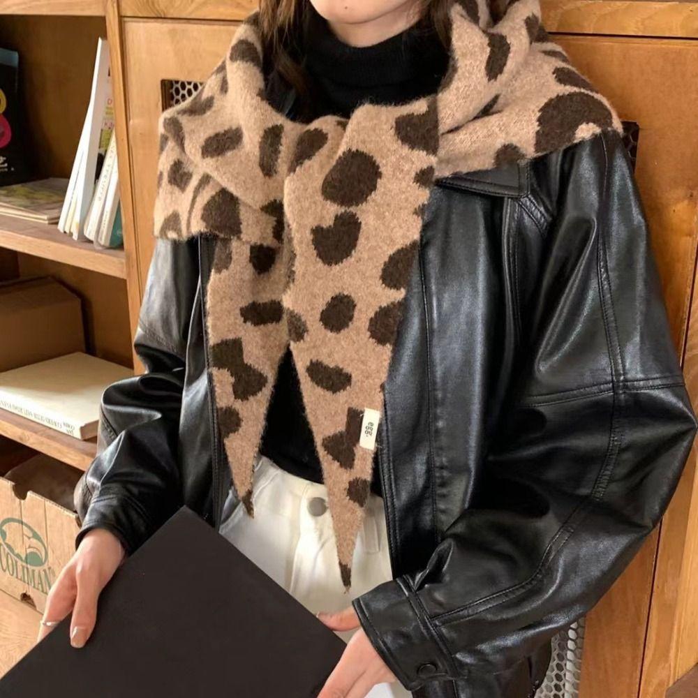 Plush Striped Scarf Korean Style Cape Wraps Fashion Knitted Triangle Scarf Women/Men