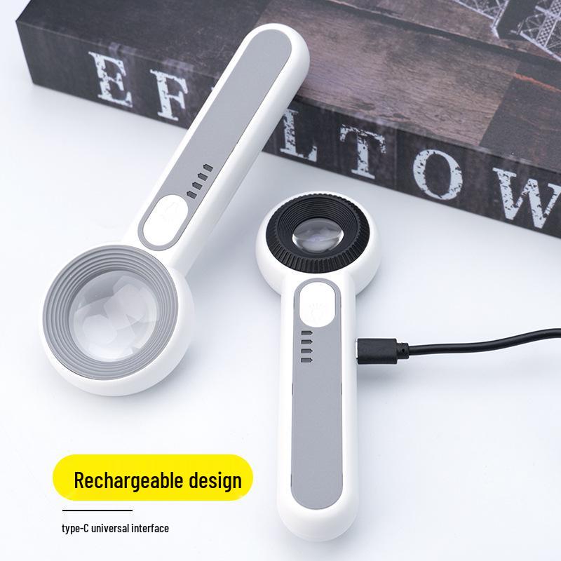 Увеличительное стекло HD 90x с подсветкой для чтения, электроники, ювелирных изделий, антиквариата и монет.