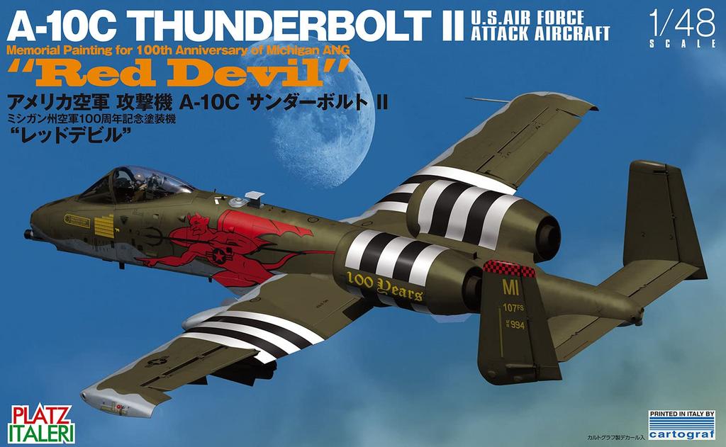 Штурмовик ВВС США Thunderbolt II Мичиганские ВВС Национальная гвардия 100-я годовщина Окрашенный Красный Дьявол Пластиковая модель Литой цвет Platz/Italeri
