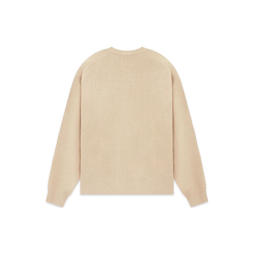 WE11DONE Свитер унисекс Fw22 однотонный с круглым вырезом и длинным рукавом из шерсти и кашемира Бежевый WD-KT3-22-647-U-BG