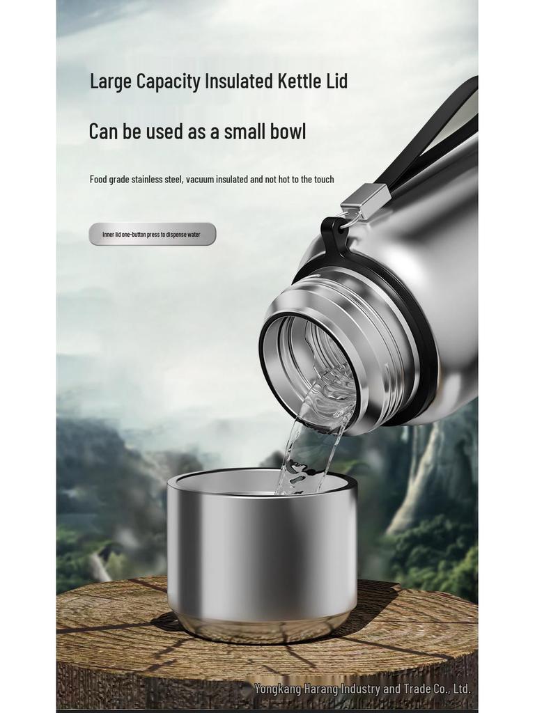 Изолированная бутылка для воды из нержавеющей стали 316 с двойными крышками и ситечком для чая для использования на открытом воздухе