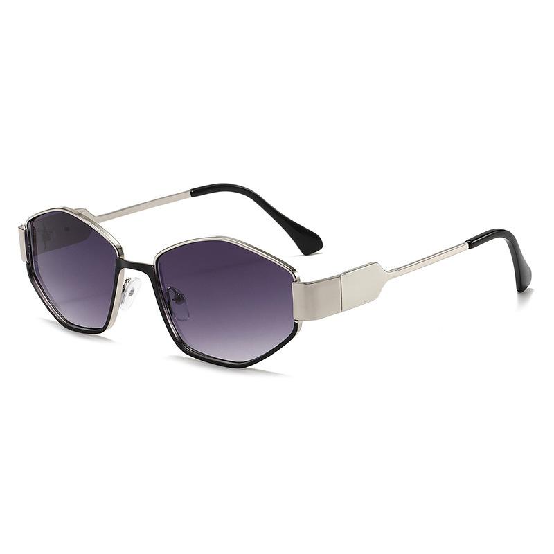 JYL TS Halara polygon full frame sunglasses, versatile retro shades, UV protection eyewear unisex