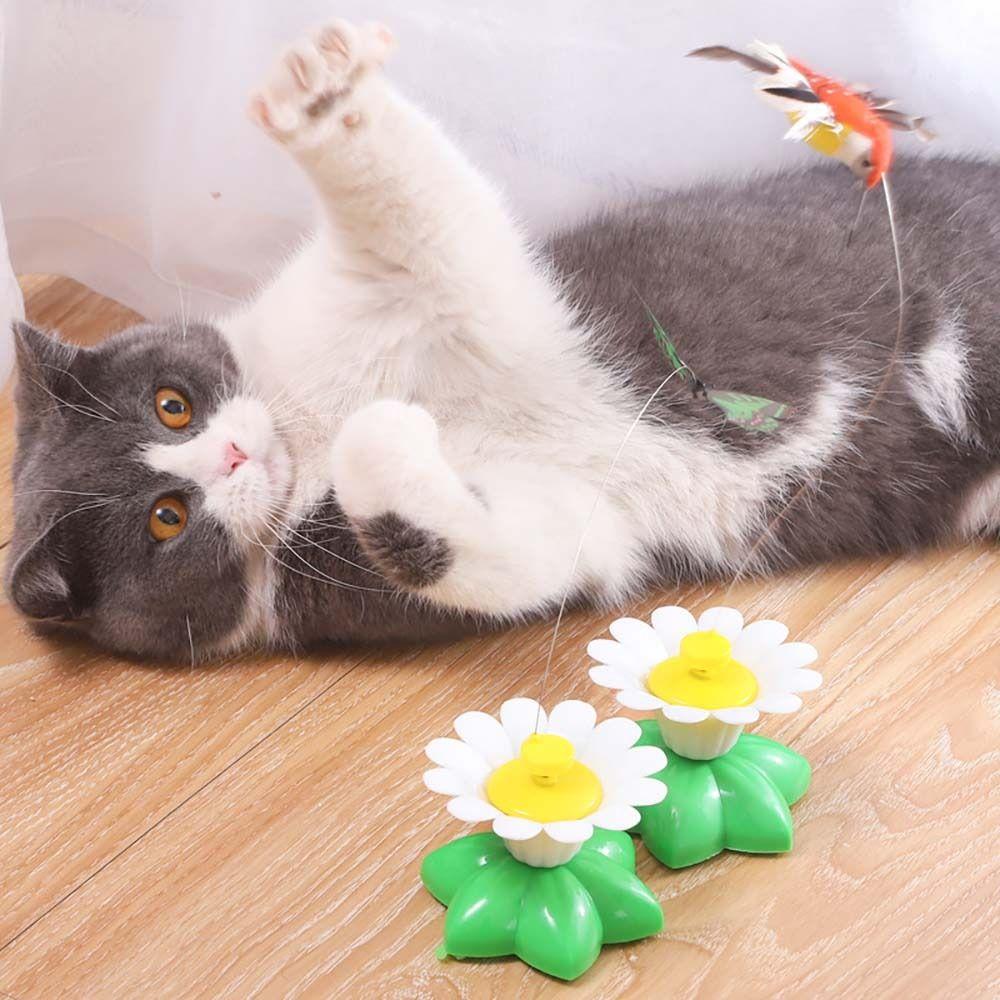 For Cat Catch Dog Kitten Butterfly Bird Bee Animal Shape Pet Teaser Toys Pet Supplies Cat Training Toys Rotating Cat