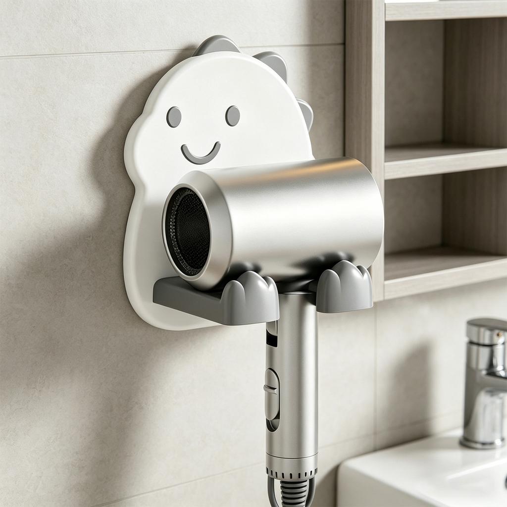 Wall-mounted Bathroom Hair Dryer Holder, Drill-free Hair Dryer Rack, Hair Dryer Bracket
