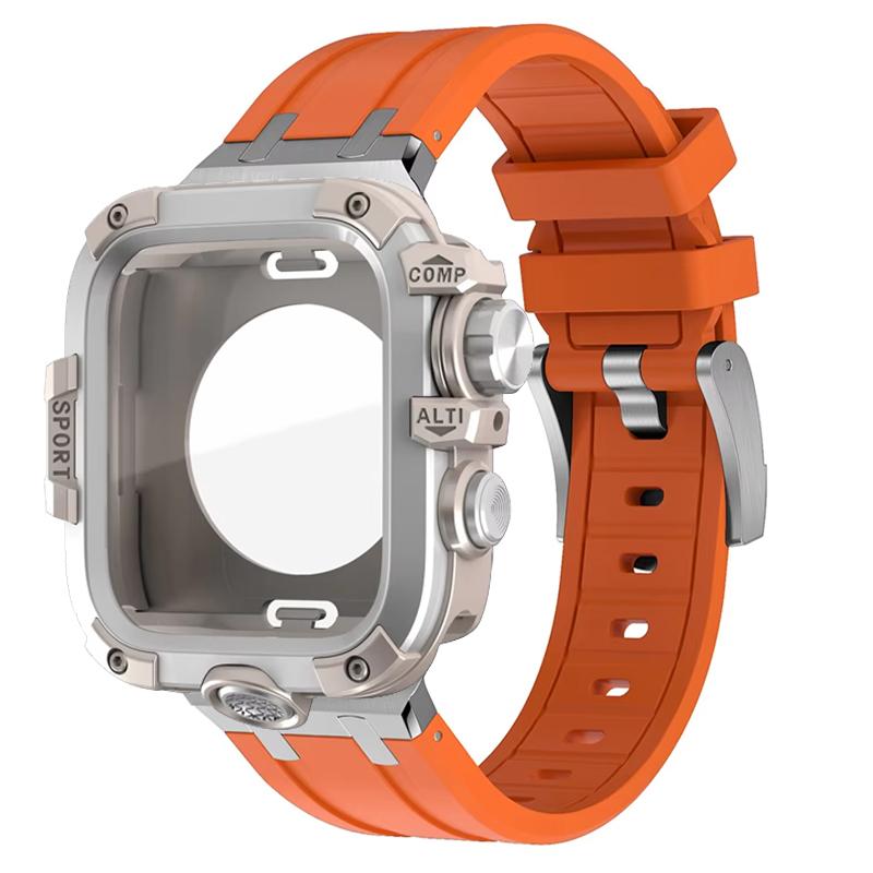 Чехол с полной защитой + ремешок для Apple Watch Ultra 3 2 49 мм Жесткий бампер Защитная пленка для экрана в стиле GWG для iWatch Series 11 10 46 мм 45 мм 4