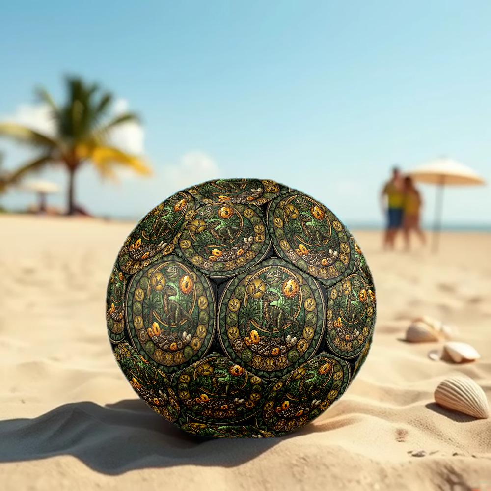 Dinosaur Fossil Glass Round Football Size 5 Adult Ball Suitable for Training Matches and Outdoor Team.