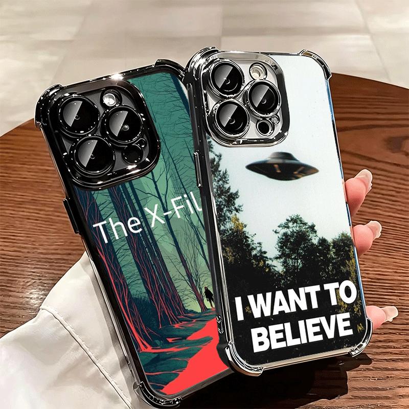 Чехол для телефона The X Files Я хочу верить с покрытием для iPhone 16 17 Pro Max Air 16E 14 15 Plus 12 13 Mini, противоударный, с защитой Airbag