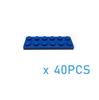 40 шт. Строительные блоки для поделок, Тонкие фигурные кирпичики 2x6 точек, 12 цветов, Обучающие, Творческие, Размер Совместимый с 3795, Игрушки для детей