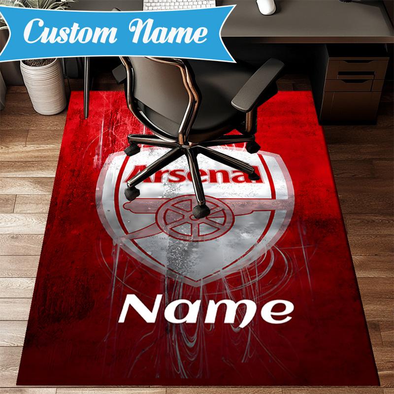 Custom Name Arse-nal Football Crest Rug Game Carpet, Floor Mat for Bedroom Living Room Entryway Rug, Home Decor Idea Gift for Christmas birthday