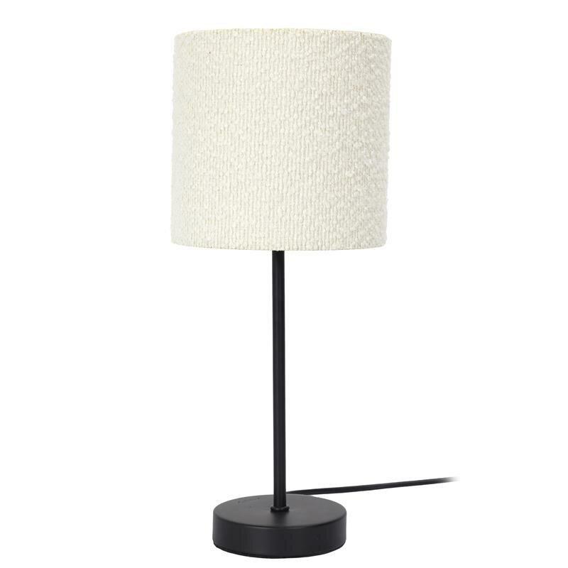 TABLE LAMP, black metal with white BOUCLE LAMP