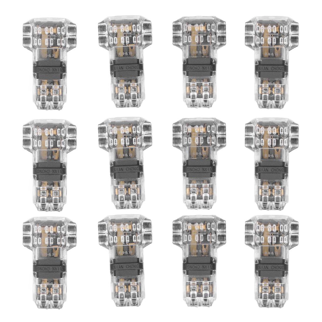 12pcs Low Voltage T Tap Connectors 3 Way Wire Connector Quick Solderless Wire Splice Connector for