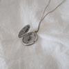 Silver Round Locket Necklace with Photo Insert Opening