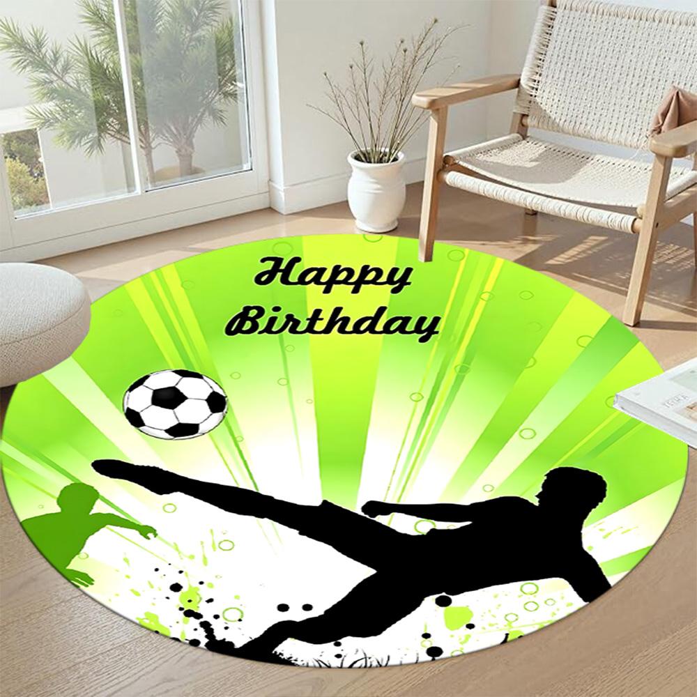 Football Round Carpet Suitable for Dormitory Hallway Living Rooms Outdoor Antislip Round Carpet Decorate Offices Perfect Gift for Women Men