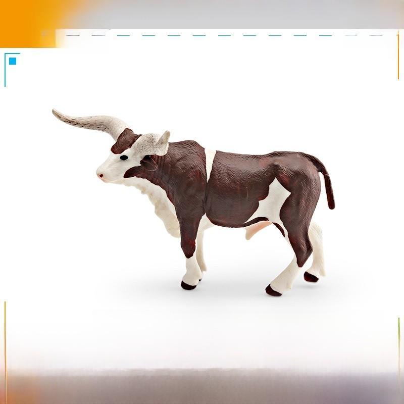 Корова Длиннорогий Бык Желтый Крупный Рогатый Скот Симуляция ПВХ Антилопа Фигурка Для Детского Образовательного Подарка И Декора