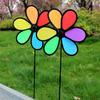6pc Flower Wind Spinner Garden Yard Decoration 52cm Colorful Lawn Pinwheel Garden Windmill Standing Pinwheel Wind Stakes Spinner