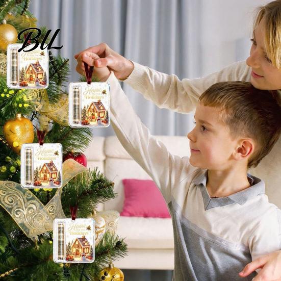 Unique Christmas Money Ornament Retro Cash Holder Pendant, Tree Decoration, Transparent Acrylic Holiday Gift Pendant Hanging with Card Slot