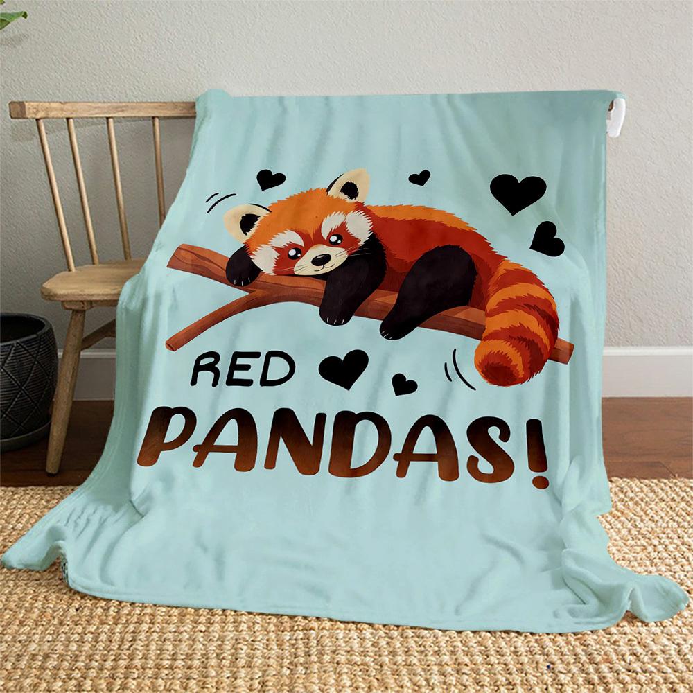 Red Panda Love Outdoor Flannel Blankets, Outdoor travel, Home Blankets, Fan Gifts,Suitable for All Seasons, Christmas Gifts. R1127099