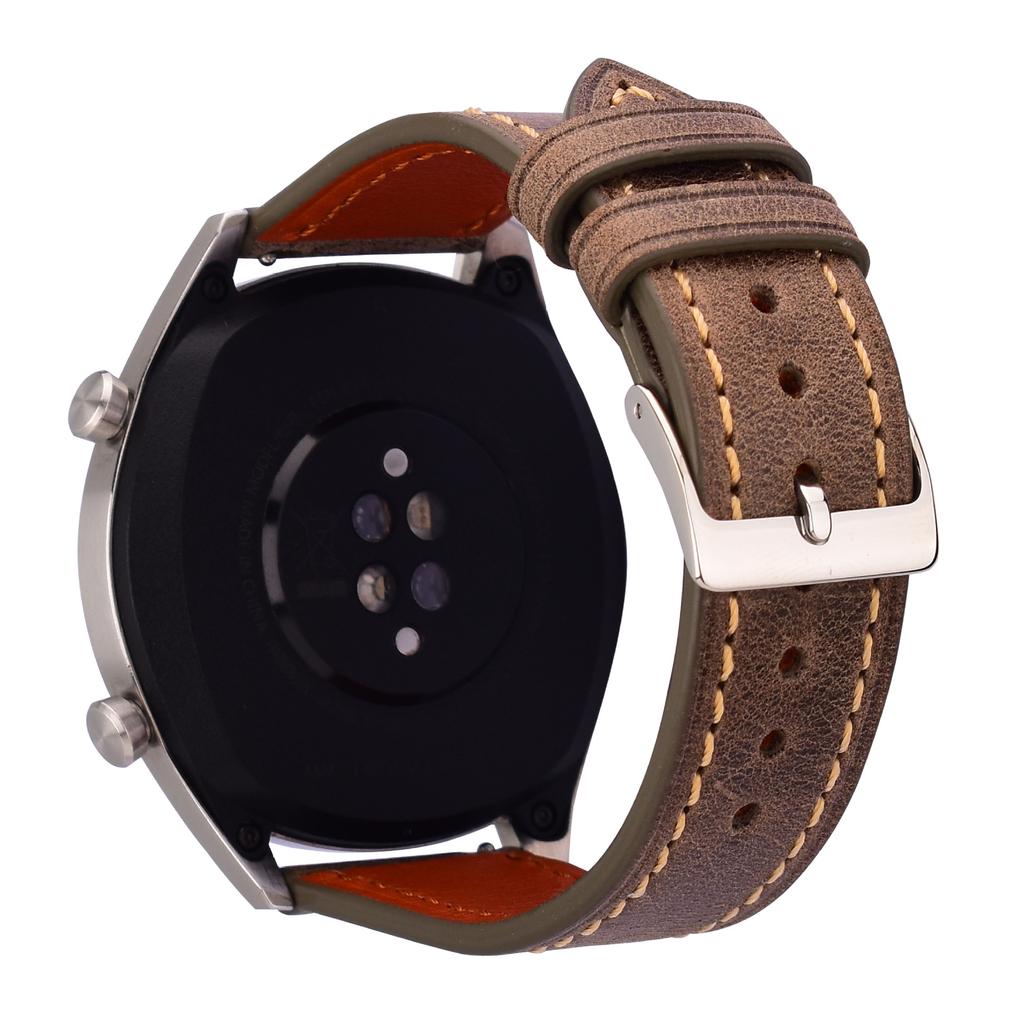 Подходит для Huawei Watch GT3 Кожаный ремешок Мужской Китайский стиль Однотонный кожаный ремешок