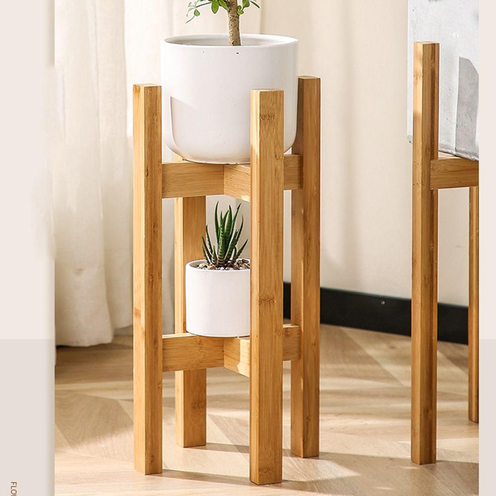 Home Decoration Wood Flowerpot Holder Floor-Standing Flower Pot Base Plants Stand  Home Office
