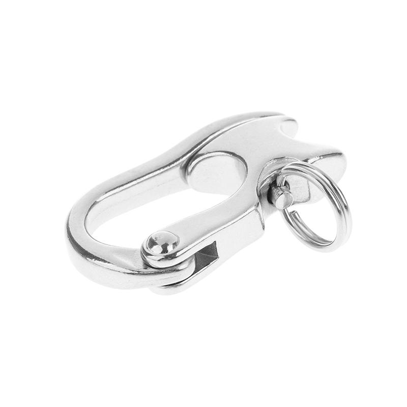 Нержавеющая сталь 2 дюйма Морской карабин с защелкой, быстросъемная пряжка, скоба-соединитель, звенья для шнурка для морской лодки, корабля