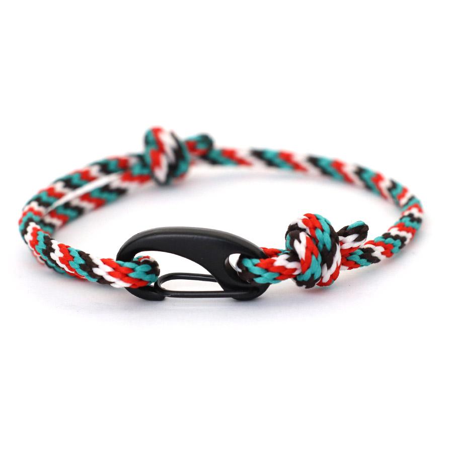 New Handmade Ethnic String Bracelet For Men Marine Fabric Nautical Braslet Black D Buckle Climbing Rope Braclet Beach Pulseria