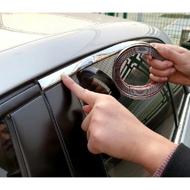 Хромированная кузовная полоса для автомобиля, бампер, защита дверей автомобиля, декоративная отделка для электромобилей, наклейка на автомобиль, ширина 6 / 9 / 12 мм