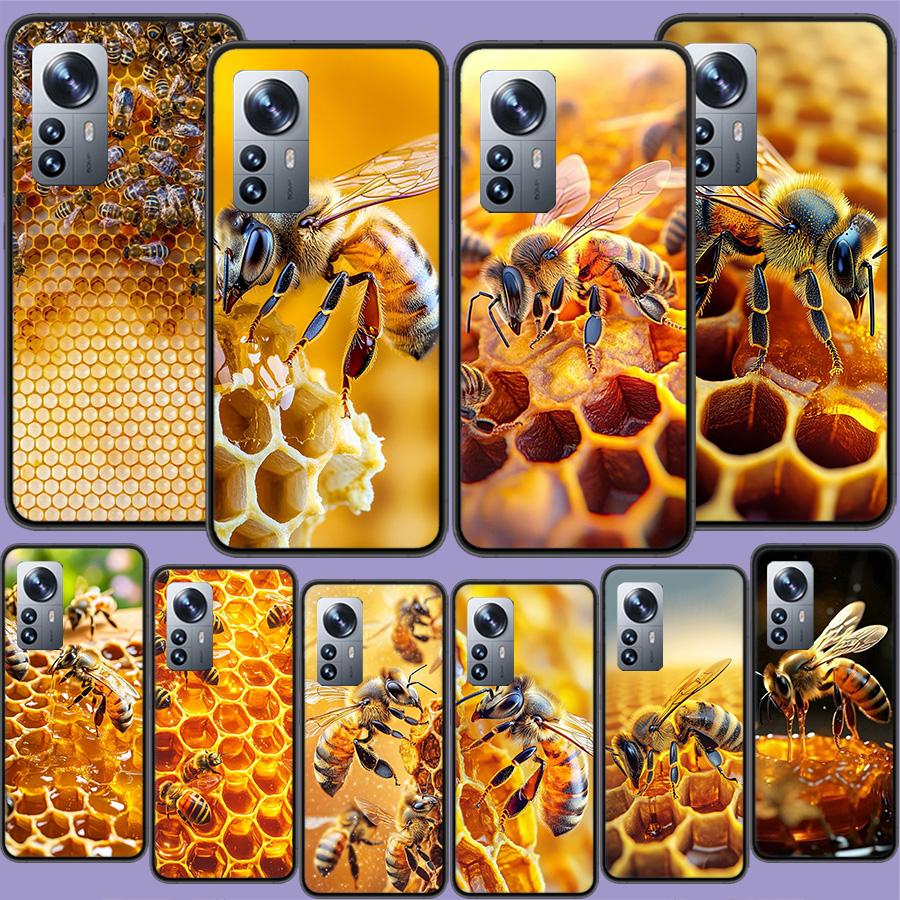Bees and Honey in the Honeycomb Phone Case For Redmi Note 13 Pro Plus 14 Pro+ 12S 12 11S 11T 11E 11 10S 10 9S 9 Xiaomi Capa TPU
