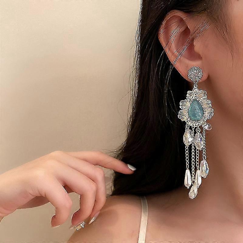 2025 Retro Oval Imitate Turquoise Dangle Earring for Women