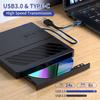 External CD/DVD Drive,USB 3.0 Portable CD DVD Burner Player with 4 USB Ports and 2 TF/SD Card Slots,Disc Drive for Laptop PC Mac