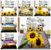 Комплект постельного белья с 3D узором подсолнуха, комплект постельного белья, чехол для постельного белья, наволочка, 2 или 3 шт., AU240 * 270, очень большое украшение для дома