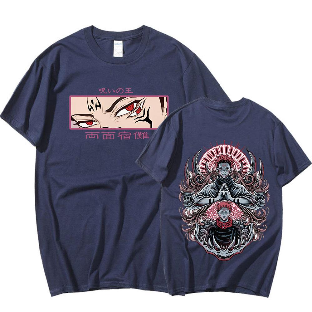 Japanese Anime Jujutsu Kaisen Ryomen Sukuna T-shirts Unisexga Graphic Print T-shirt Cotton Short Sleeves T Shirt Oversized Harajuku