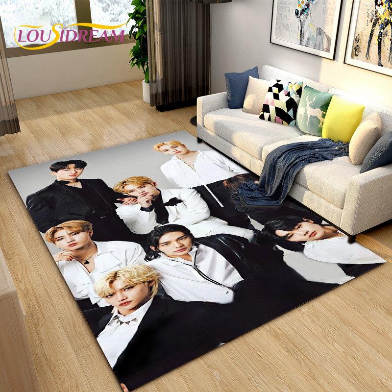 Stray Kids Kpop Singer Area Rug Large,Carpet Rug for Living Room Bedroom Sofa Doormat Decoration, Kids Play Non-slip Floor Mat