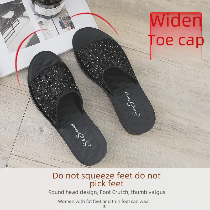 Летние тапочки 2025 года с мягкой нескользящей подошвой для женщин среднего и пожилого возраста