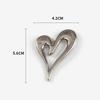 Simple Large Metal Heart Brooches for Women Men Classic Fashion Jewelry Vintage Love Heart Brooch Pins Office Party Gifts
