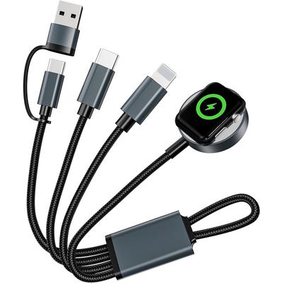 Предметы первой необходимости для зарядного устройства iWatch, кабель 3 в 2 USB C, предметы первой необходимости для отпуска, кемпинга, дома на колесах, портативный, разработан для iWatch и iPhone