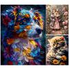 5D DIY Полный круглый дрель Алмазная картина Животный комплект Домашний декор Художественное ремесло
