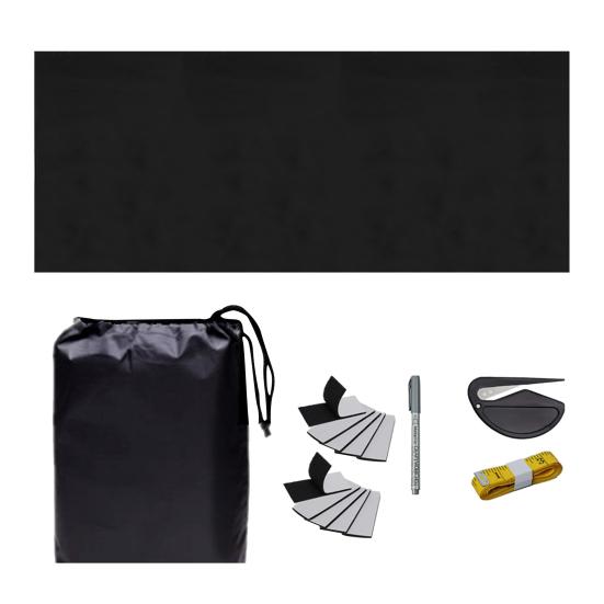 Privacy Blackout Curtain Portable Blackout Blind with Hook And Loop Strips Silver-Coated Oxford Cloth Blackout Shade for Windows Nursery RV Travel